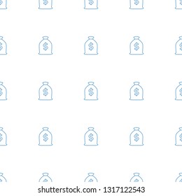 money sack icon pattern seamless white background. Editable line money sack icon. money sack icon pattern for web and mobile.