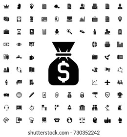 Money sack icon. set of filled company icons.