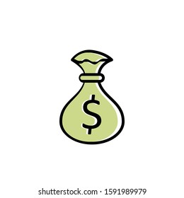 money sack icon template. Vector illustration 
