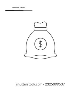 Money Sack Icon Vector Design.