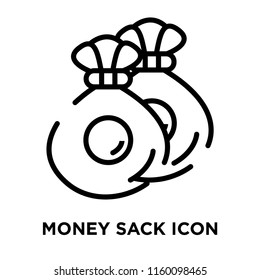 Money sack icon vector isolated on white background, Money sack transparent sign , line symbol or linear element design in outline style