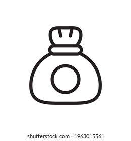Money Sack Vector Outline Icon. Banking and Finance Symbol EPS 10 FIle