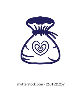 money sacks, bows, envelopes sign on valentine element design. vector illustration