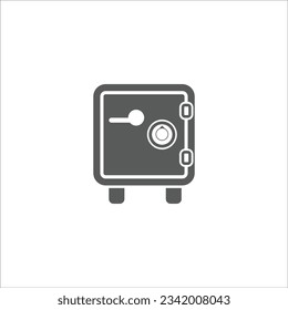 Money safe box, safe money box, concept icon vector, icon logo flat design apps and web page. Eps 10 Editable.