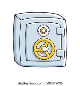 Money safe box icon isolated.