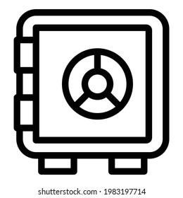 Money safe box icon. Outline Money safe box vector icon for web design isolated on white background