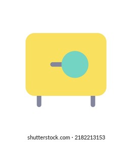 Money safe flat color ui icon. Storage for documents and cash. Private possessions. Simple filled element for mobile app. Colorful solid pictogram. Vector isolated RGB illustration