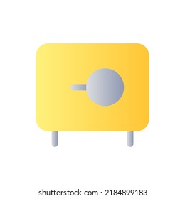 Money safe flat gradient color ui icon. Storage for documents and cash. Private possessions. Simple filled pictogram. GUI, UX design for mobile application. Vector isolated RGB illustration