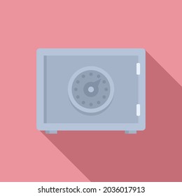 Money safe icon flat vector. Deposit box. Safety bank