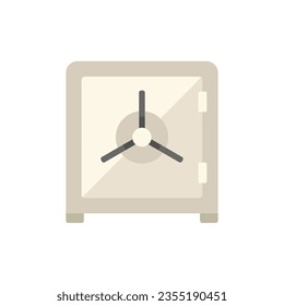 Money safe icon flat vector. Finance payment. People service isolated