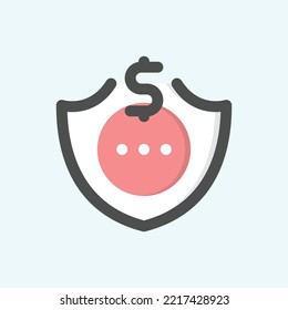  money safe icon, isolated Fintech colored outline icon in light blue background, perfect for website, blog, logo, graphic design, social media, UI, mobile app