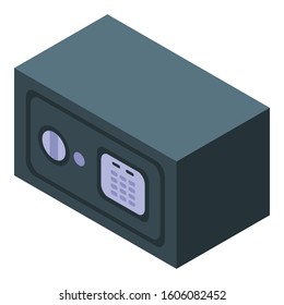 Money safe icon. Isometric of money safe vector icon for web design isolated on white background