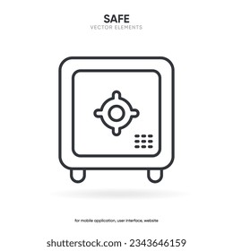Money safe icon. Locker, safe, case icon on white background.