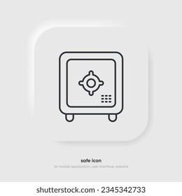 Money safe icon. Locker, safe, case icon on white background.