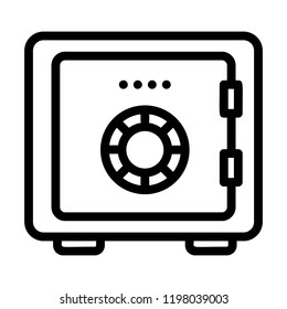 Money safe icon. Outline money safe vector icon for web design isolated on white background