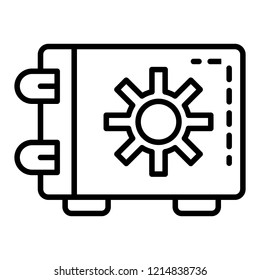 Money safe icon. Outline money safe vector icon for web design isolated on white background