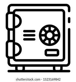 Money safe icon. Outline money safe vector icon for web design isolated on white background