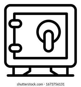 Money safe icon. Outline money safe vector icon for web design isolated on white background