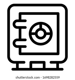 Money safe icon. Outline money safe vector icon for web design isolated on white background