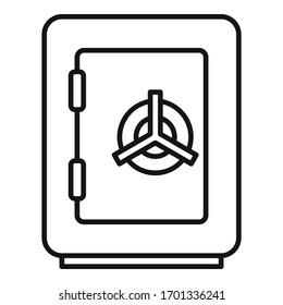 Money safe icon. Outline money safe vector icon for web design isolated on white background