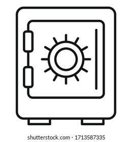 Icono de dinero seguro. Icono de vector seguro de dinero de esquema para diseño web aislado en fondo blanco