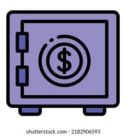 Money safe icon outline vector. App cash. Phone pay