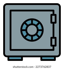 Money safe icon outline vector. Police equipment. Baton officer