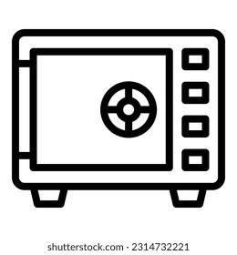 Money safe icon outline vector. Rich dream. Coin debt