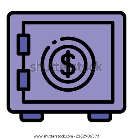 Money safe icon outline vector. App cash. Phone pay