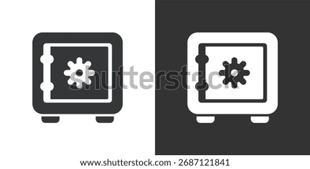 Money Safe Icon. Solid glyph series icon