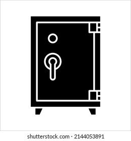 Money safe and Locker line icon. Bank safe box and strongbox vector illustration on white background
