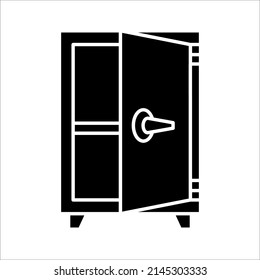 Money safe and Locker line icon. Bank safe box and strongbox vector illustration on white background