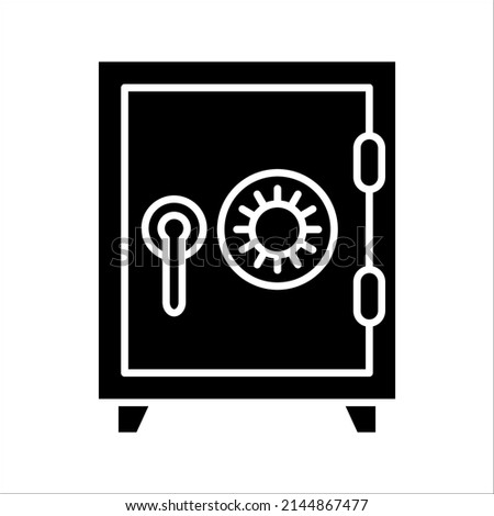 Money safe and Locker line icon. Bank safe box and strongbox vector illustration on white background