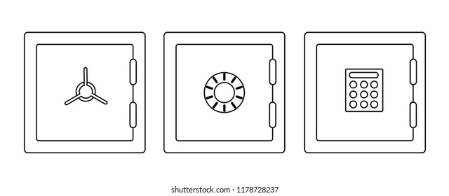 Money safe set icon vector eps 10