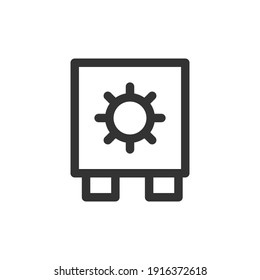 Geld sicher dünne Linie Trendy Symbol. Bankbox-Illustration für Web und App