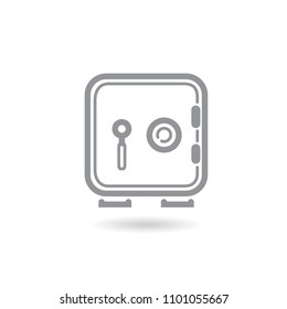 Money safe thin line vector icon