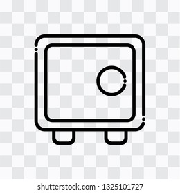 Money safe thin line vector icon - Vector