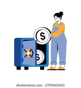 Ilustración plana de Vector de dinero seguro EPS 10 Archivo