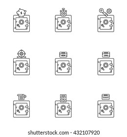 Money safe vector icon set