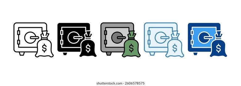 Money Save Icon Set Multiple Style Collection