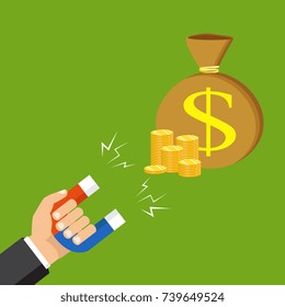 Money saving and money bag concept. Isolated on a background.
