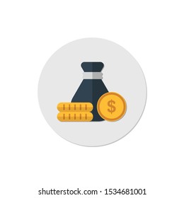 Money saving and money bag icon design, vector illustration