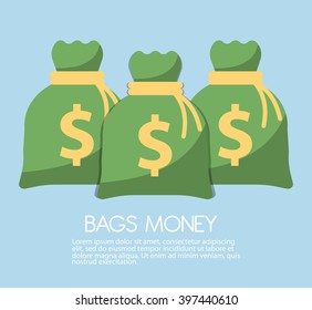 Money saving and money bag icon design, vector illustration