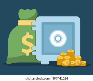 Money saving and money bag icon design, vector illustration