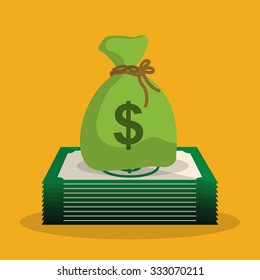 Money saving and bank business graphic design, vector illustration.