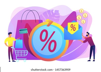 Money saving. Cashback service. Cost transfer. Online payment and reward. Rebate program, mail-in rebate method, make your money back concept. Bright vibrant violet vector isolated illustration