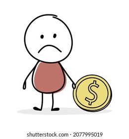 Concepto de ahorro de dinero con pegatinas divertidas. Conjunto de iconos. Vector