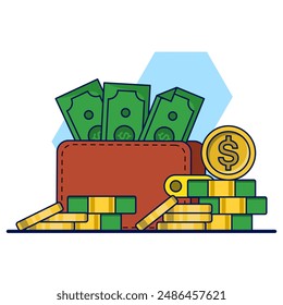 Concepto de ahorro de dinero. Icono De Ahorro Aislado. Negocios y finanzas, tema del ahorro de dinero. Carrera, sueldo, beneficios de ingresos, Adecuado para Páginas, Anuncios, Volantes, Pegatinas, Tarjetas, Fondos.
