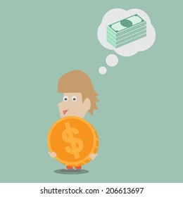 money saving concept vector illustration in flat style design
