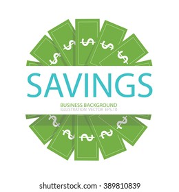 Money saving concept. Vector illustration in flat style design.